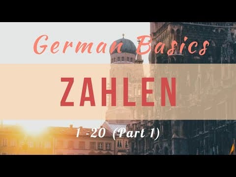 German numbers - 1 to 20 (part 1)